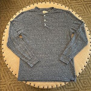 Men's Striped Blue Henley Shirt